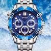 SANDA Brand Men's Quartz Watch Multi Functional Timing Waterproof Calendar Night Light Men's Stainless Steel Watch