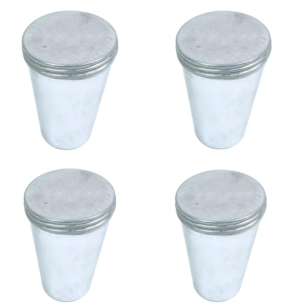 Набор алюминиевых форм для кулфи RSINC из 4 штук с крышкой | Набор форм для домашнего кулфи среднего размера | Многоразовые формы для мороженого на палочке DIY Набор Алюминиевый производитель кулфи