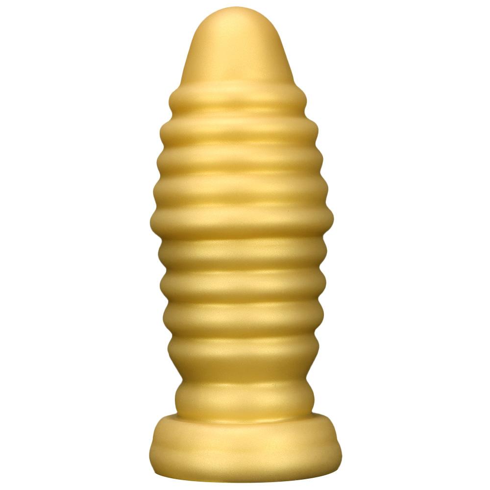 Golden Silicone Soft Oversized and Super Thick Suction Cup Anal Expansion Device Anal Plug Anal Fist Intercourse