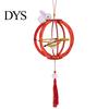 Lantern Hanging Ornament DIY Kit for Mid-Autumn Festival, Hollow Wooden Rotating Ring with Rabbit, Handmade LED Candle Toy Tassels
