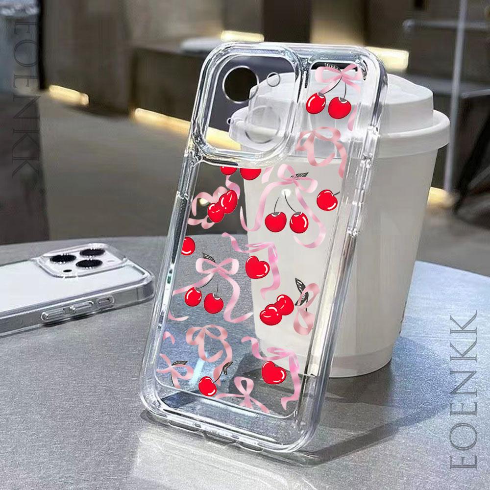 Cute Pink Bow Phone Case For iPhone 15 Case iPhone 11 13 12 14 Pro 15 16 Pro Max XR XS X 7 8 Plus Shockproof Soft Bowknot Cover
