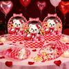 5/10 st Alla hjärtans dag presentpåsar Katt Hjärtmönster Korg Godispåsar med handtag Återanvändbara Plastpåsar för festartiklar