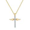 Engelsflügel Kreuz Anhänger Halsketten für Frauen Ästhetische Koreanische Mode Gold Farbe CZ Halsband Kette Hals Zubehör Schmuck