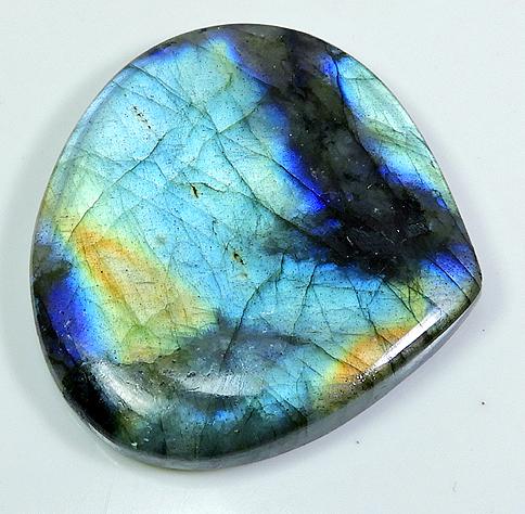 Natural Labradorite Multi Blue Flash Pear Cabochon Loose Gemstone 41X45X06MM SK-03