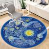 1pc Starry Night Carpet for Office Non-Slip, Round Carpet, Soft & Comfortable, Carpet for Office, Lightweight Round Floor Mat
