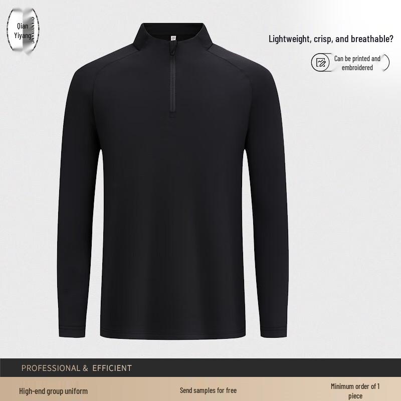 Unisex Stand Collar Long Sleeve Sport & Work T-Shirt