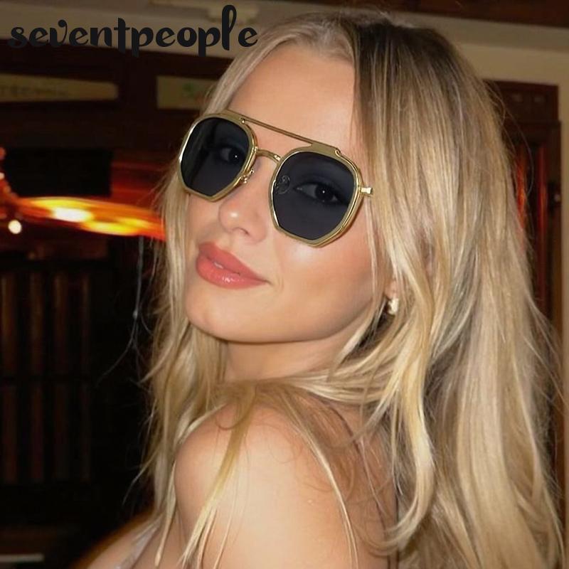 Vintage Steampunk Square Sunglasses Women Men Luxury Brand Classic Small Metal Frame Sun Glasses For Ladies Trendy Driving
