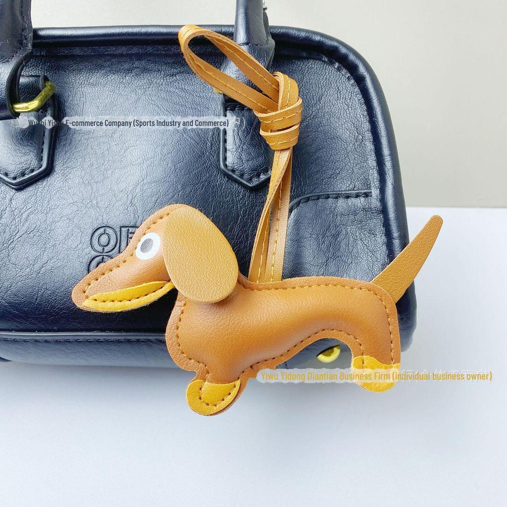 Dackel-Schlüsselanhänger aus PU-Leder: Niedliches grenzüberschreitendes Autozubehör und kreatives Taschenornament.