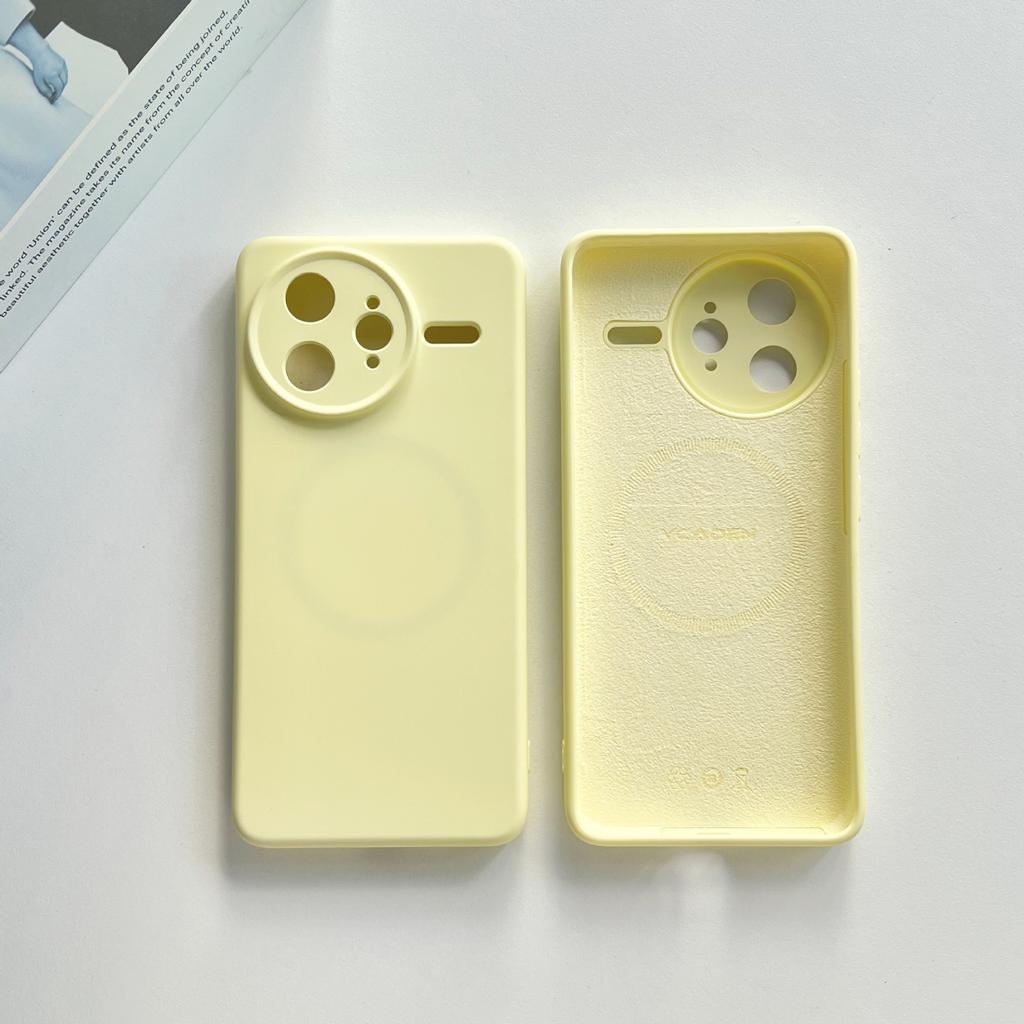 Premium liquid silicone is suitable for Xiaomi 17ProMax magnetic mobile phone case, Redmi K90 fine hole solid color sheath.