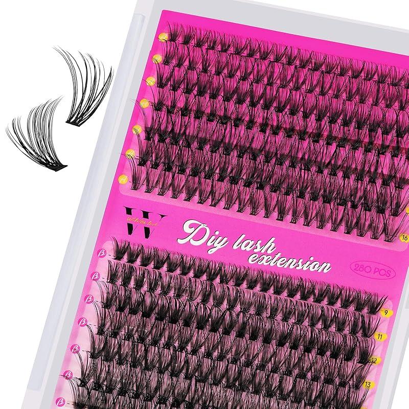 

Lash Clusters Kit 280 Pcs DIY Individual Cluster Lashes D Curl Lash Extension Kit with Eyelash Bond and Seal, Remover, Tweezers Applicator Tool for 1 count (Pack of 1)