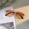 Fine Frame Metal Sunglasses Female Double Beam Toad Glasses Color Film Gradual Change Sunglasses Men'S Glasses