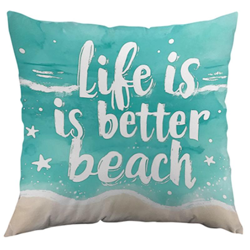 

Summer Ocean Style Beach Shell Pattern Pillow Cover Home Sofa Decorative Pillow Cover Short Plush Cushion Cover Short plush 45X45CM pillow cover