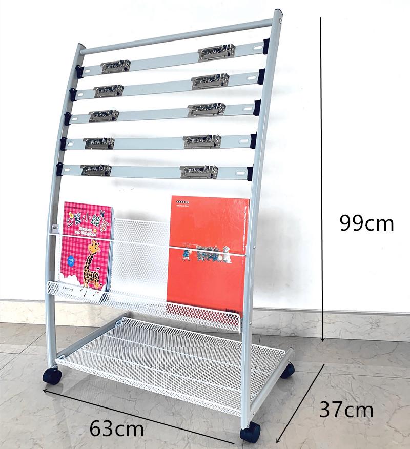 Newspaper & Magazine Display Stand with Brochure Holder for Office Organization and Storage