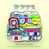 National City Landmark Acrylic Fridge Magnet - Scenic Souvenir