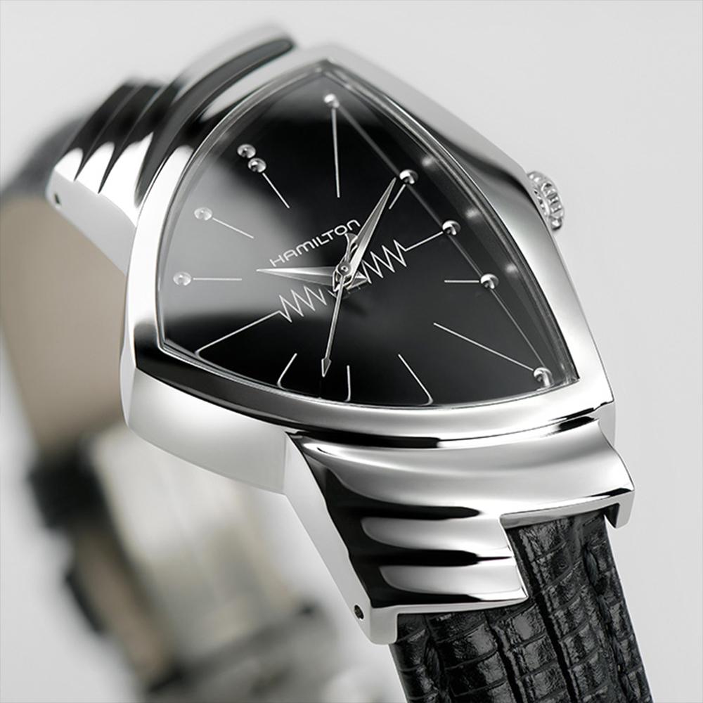 [Hamilton] H24411732 Ventura Quartz Black Unisex Watch (Official Men in Black Watch)