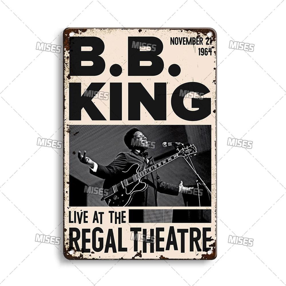 DORA Tin Sign MISES KING OF THE BLUES BB King Metal Poster Classic Metal Sign Wall Plate Home Garden Cafe Industrial Decor Old Metal Plaque