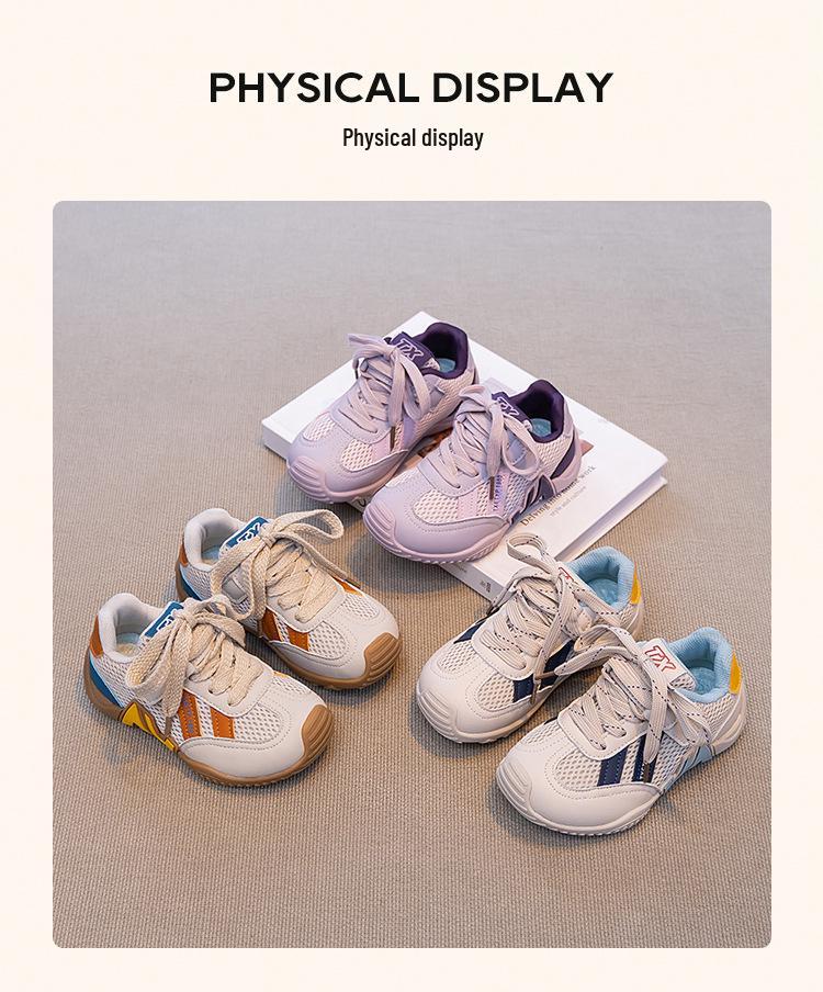 2026 Korean Style Aggan Kids' Breathable Mesh Sneakers - Boys' Sports & Girls' Casual Shoes for Spring/Autumn