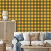 Yellow Checkered Wallpaper Gold and Brown for Living Room and Bedroom 50x1000