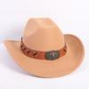 Popular European and American Fashion OL Style One-word Cowboy Hat Men's and Women's High-end Top Hat Jazz Hat Felt Hat