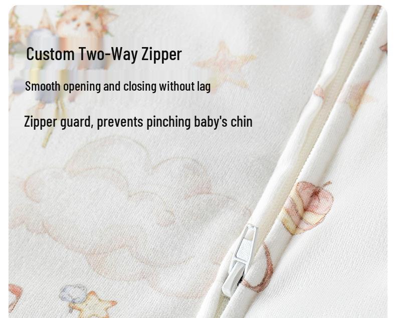 Warm Cotton-Blend Baby Sleeping Bag Onesie for Boys & Girls: Split Leg, Suitable for Spring, Autumn & Winter