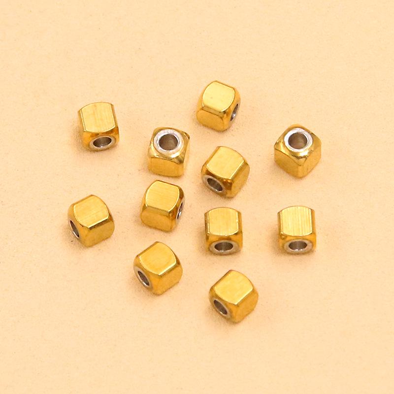 Gold & Stainless Steel Spacer Beads - 2 Colors, 6 Sizes - Rectangular Jewelry Accessories for Necklaces & Bracelets