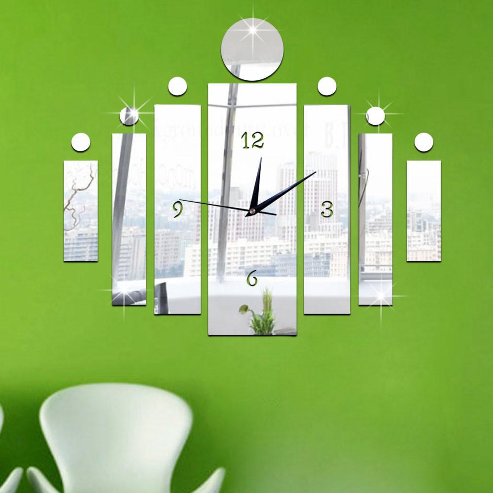 Acrylic Mirror Sticker Digital Wall Clock Mirror Wall Clock Decals Sticker