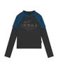 ODDSTUDIO Odsd Raglan Track Semi-Crop T-Shirt - Charcoal / Blue