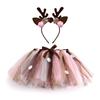 Kids Halloween Dressing up Costume Elk Dressing up Set Elk Ears Headband and Tutu Skirt for Kid Girl Halloween Party