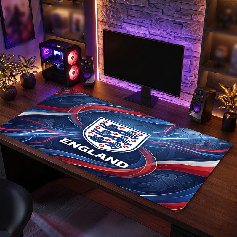 England Football Crest Mouse Pad, Extended Non Slip Rubber Desk Mat for Gaming Office Laptop Fan Gift