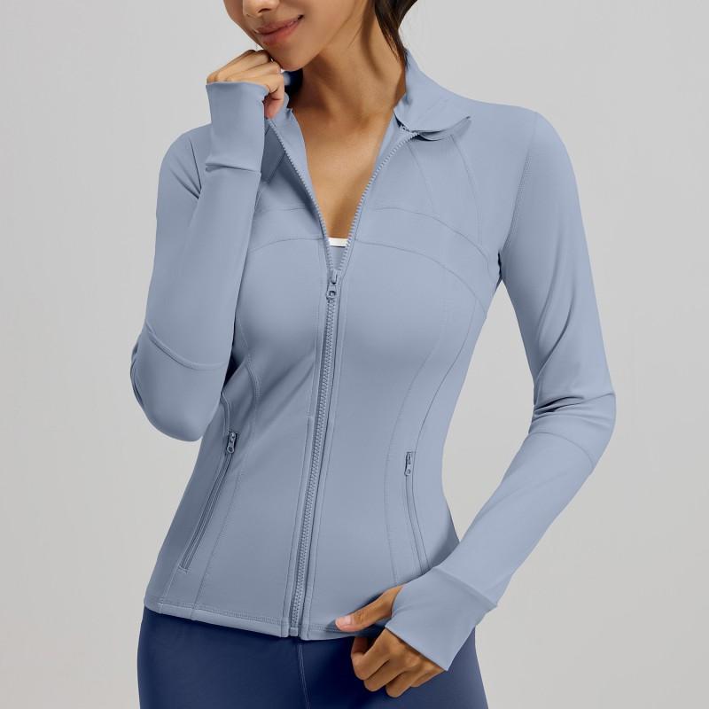 Womens Breathable Stretch Fitness Jacket With Pockets Running Cycling Yoga Fall