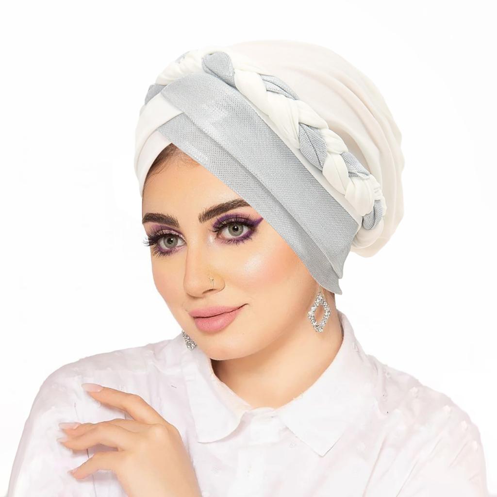 Muslim Women Hijabs Islamic Headwear Braid Head Wrap Chemo Cap Turban Hat