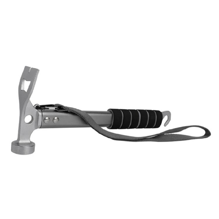 

Алюминиевый Многофункциональный Молоток для улицы, Крючок-гвоздодер для палатки, Молоток, Инструмент для автомобиля, Комбинированный инструмент для кемпинга с губчатой рукояткой серебряный