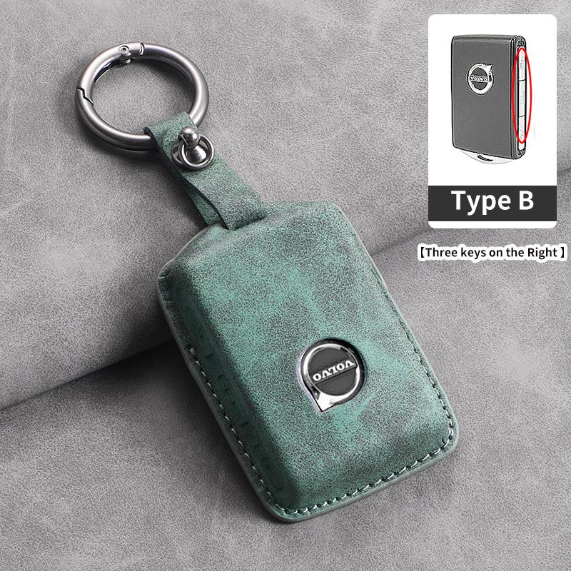 Husa pentru chei de mașină din piele cu 3 butoane pentru Volvo S60 S90 XC40 XC60 XC90 V60 V90 T6 T8 Accesorii de protecție pentru chei auto