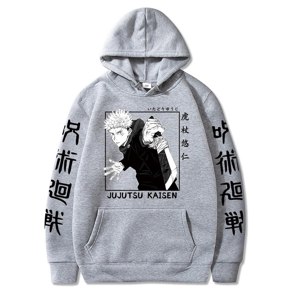 Japan Anime Hoodies Jujutsu Kaisen Graphic Vintage Oversized Hooded Hip Hop Long Sleeves Hoodie Men Women Clothes