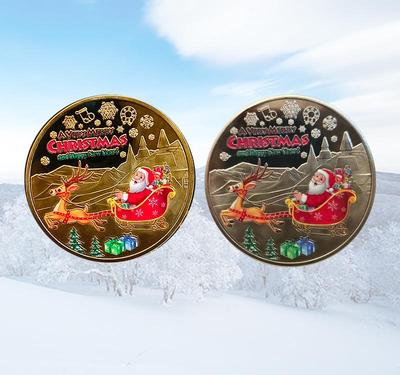 Weihnachts-Gedenkmünzen und -Medaillen mit dem Weihnachtsmann – Festliche Feiertags-Sammlerstücke