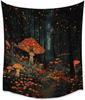 Gothic Enchanted Forest Art Tapestry Dark Academia Fantasy Lantern Aesthetic Tapestries Boho Vintage Wall Hanging Decor Bedroom