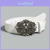 Cross Mens Punk Flower Designer Belt With Alloy Buckle And Studded Detail