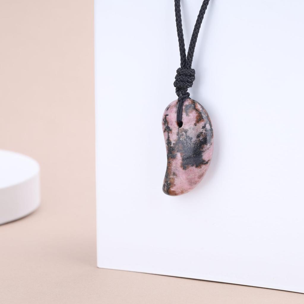 Gestreifte Inca Rose Liebe Erfolg Ehe Glück Glücksbringer Magatama Verstellbare Länge [Koai] Anhänger/Halskette Herren Damen