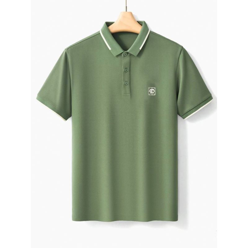 Embroidery Polo Shirt Short sleeve Men's 2024 New Summer Slim fit Lapel T-shirt Foreign Trade Export Men's Collar T-shirt