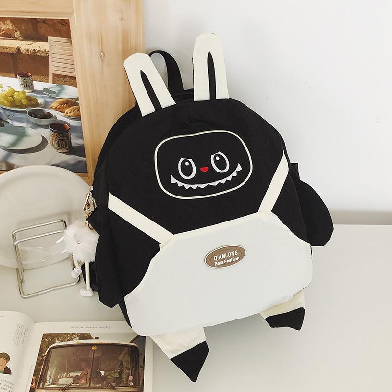 Schoolbag ugly cute funny middle school student schoolbag Japanese cartoon overalls Labu cloth small backpack light waterproof backpack women