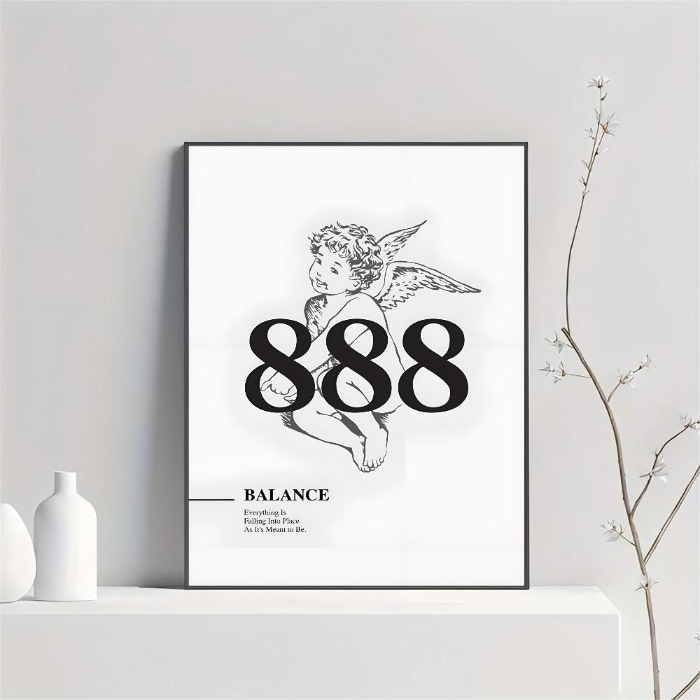 

1pc Hot Hyundai Angel Number Lucky Number Energy Spiritual Poster HD Posters Home Room Bar Cafe Decor Art Wall Painting Picture 21cm×30cm NoFrame