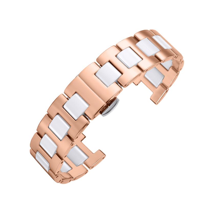 Klasyczny wysokiej jakości ceramiczny pasek do zegarka GC MK pasek z karbowaną ceramiką modny do Folli Follie 20*11mm 18*10mm 16*8mm