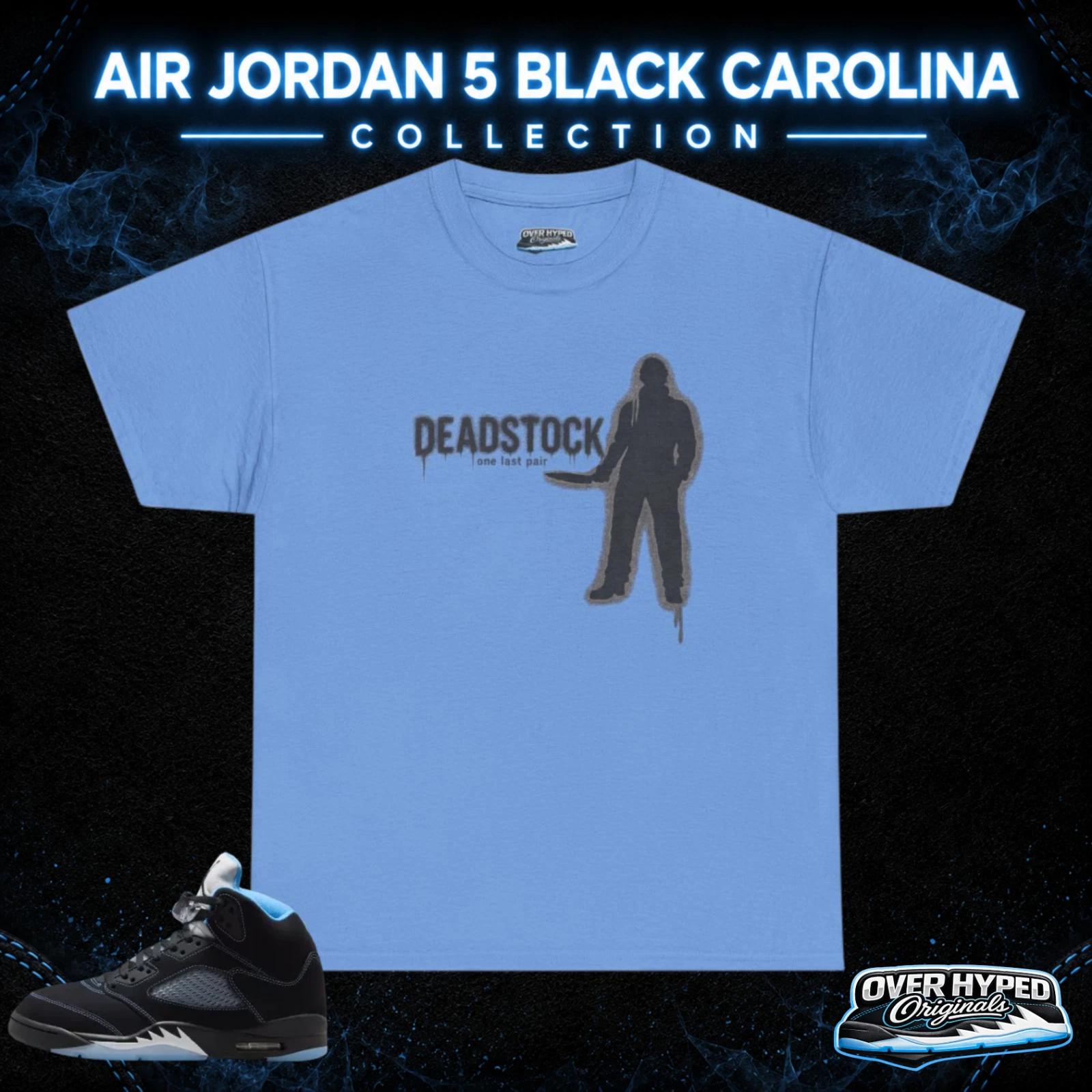 T-Shirt To Match Retro 5 Black Carolina Shoes -1 LAST PAIR Sneaker Tee 2XL