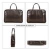 Men Full Grain Waxed Leather Briefcase Fits 14 Inch Laptop Business