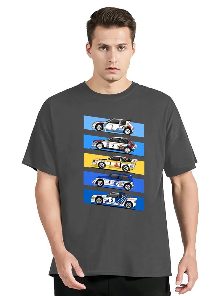 1986 Gruppe B Rallyeautos Lustige T-Shirts Mode Sommer Herren Kurzarm Baumwoll-T-Shirts Schwarze Oberteile Tees Hip Hop Streetwear