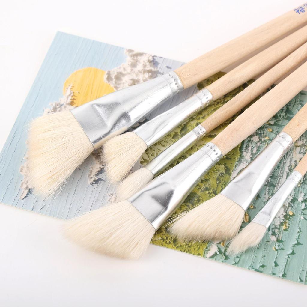 Soft Wool Touch-Up Brush for Glass, Ceramic, and Gongbi Painting with Gold/Silver Leaf Application