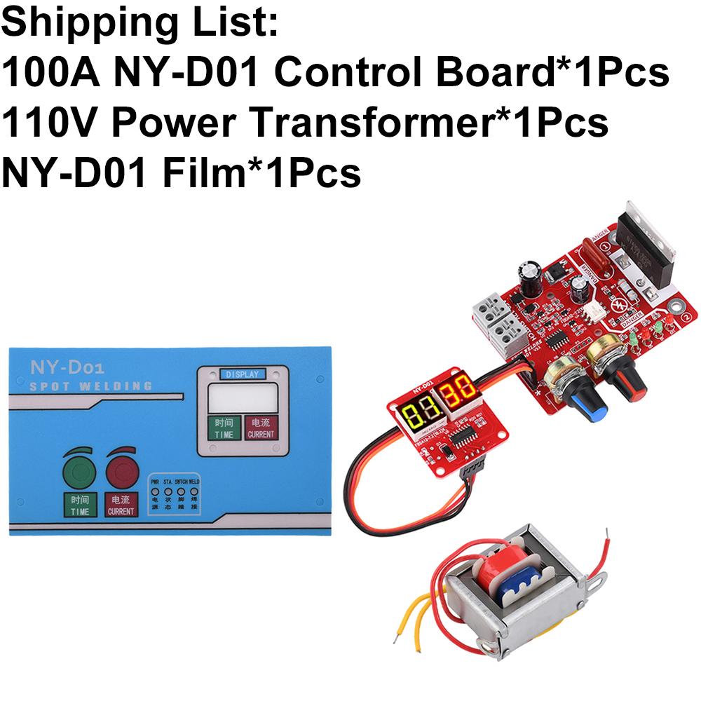 100A/40A Punktschweißgerät Steuerplatine Zeit&Strom Regelungsanzeige Schweißer AC 110V 220V auf 9V Transformator Controller Platine