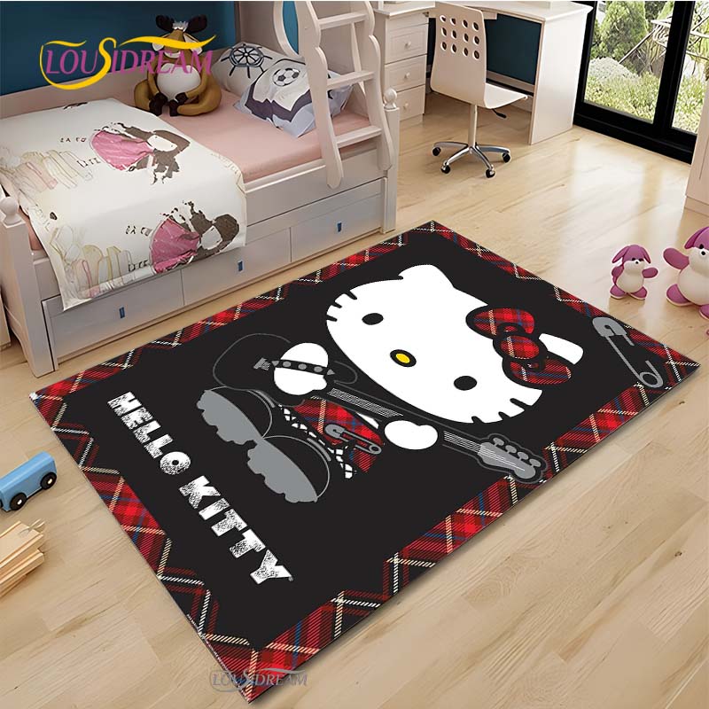 Hello Kitty kawaii Cartoon Anime Carpet for Living Room Bedroom Rug Kitchen Door Kids Un-slip Floor Mat Alfombra Birthday gift
