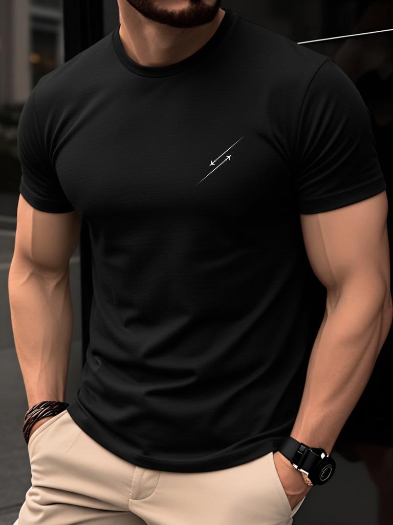 Summer Unisexs 100 Pure Cotton Casual Fashionable Loose Retro Compass Mountain Pattern Printed Round Neck Short Sleeved Tshirt