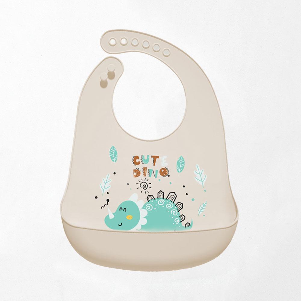 Silicone World 1PC Waterproof Bibs Baby Kids Stuff Cute Cartoon Printed Kids Bib Adjustable Soft Silicone Bib Baby Feeding Stuff